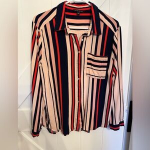 Multicolored Striped Button Up